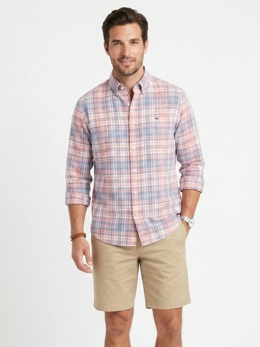 Vineyard Vines Classic Multicolor Plaid Button-Down Whale Cotton Shirt